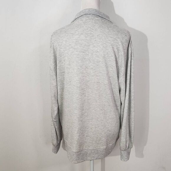 Three Dots Gray Pullover Sweatshirt Small Gray Sweatshirt Quarter-zip Pullover - Picture 4 of 9